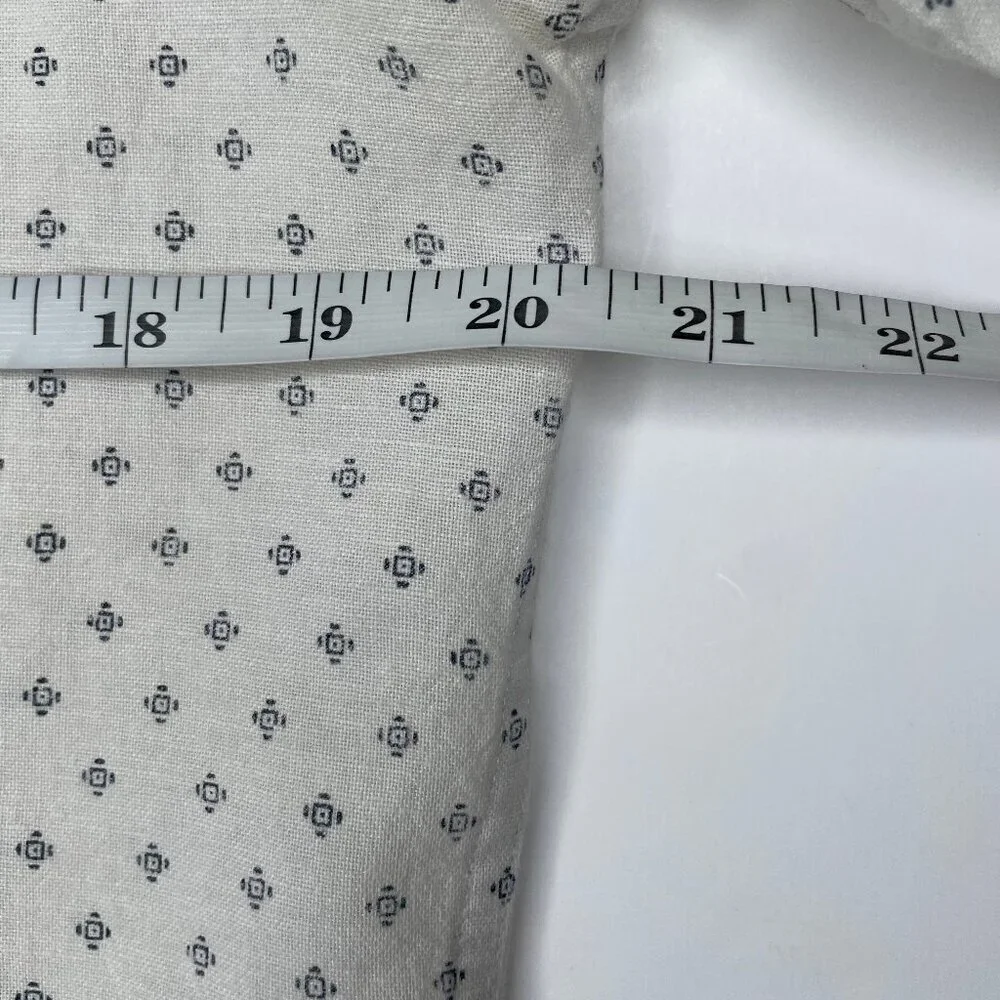 BANANA REPUBLIC Linen Slim Fit Geometric Print Shirt Medium Eclectic Grandpacore
